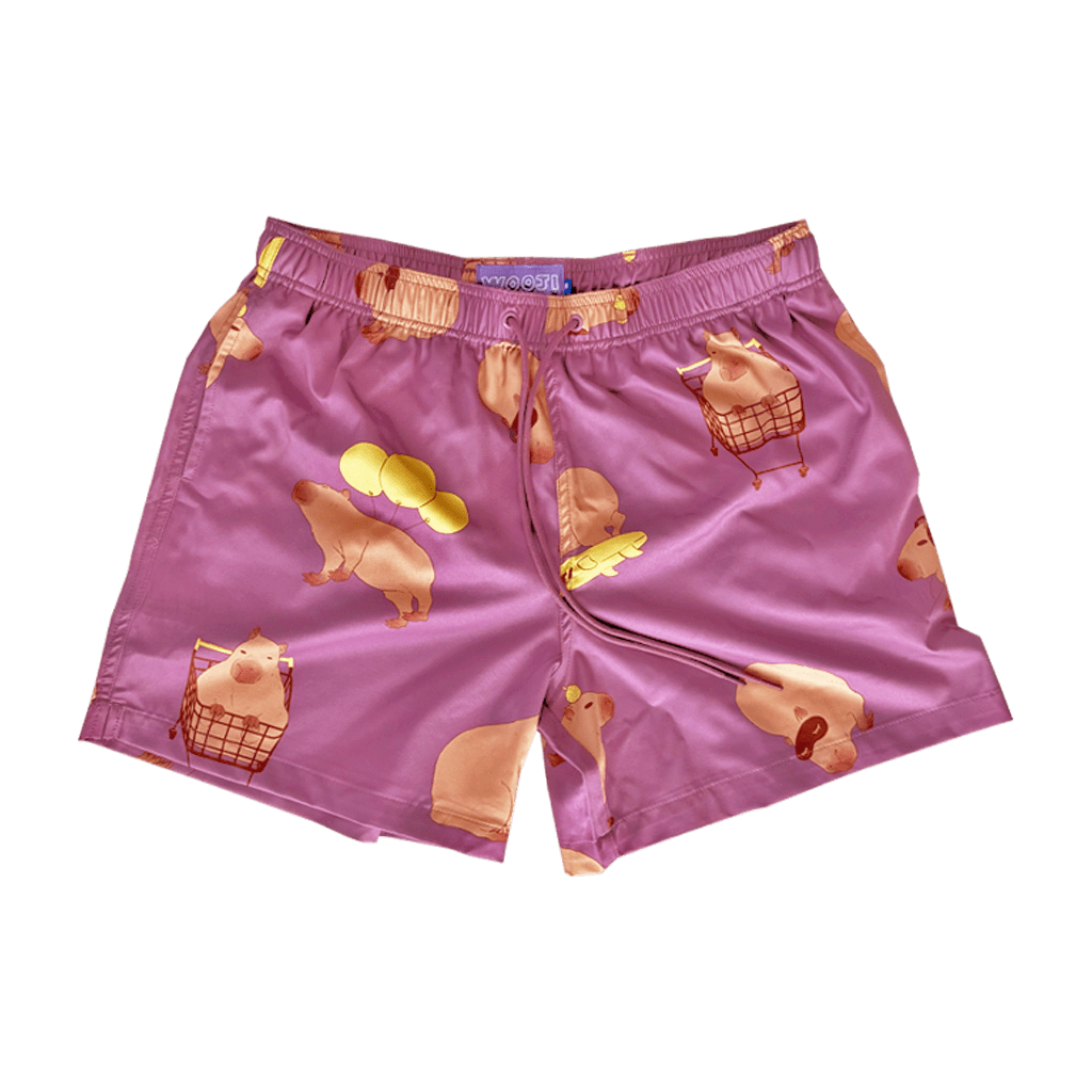 Capybara Crossing Swim Trunks