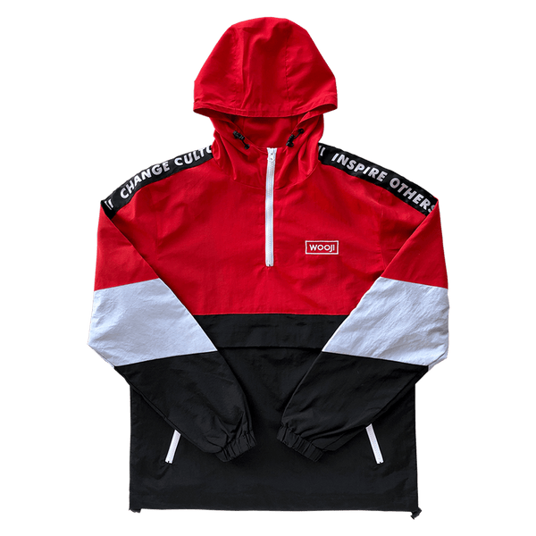 Red white 2025 black windbreaker